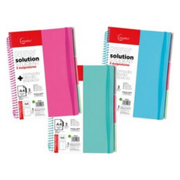 Τετράδιο Σπιράλ MP Α4 Καρέ 4 Θεμάτων μέ οπές Pastel Ροζ + Φάκελος Κουμπί PB419