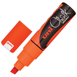 Μαρκαδόρος Υγρής Κιμωλίας Uni Chalk Marker PWE-8K Fluo Orange