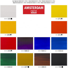 Σετ Ακρυλικά Χρώματα Royal Talens Amsterdam All Acrylics Standard 20ml 12τμχ