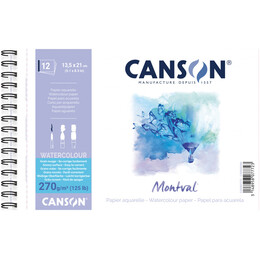 Μπλοκ Canson  Montval Aqua Snow 270gr 13.5x21cm 12 Φύλλα