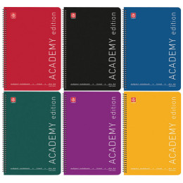 Τετράδιο Σπιράλ 4 Θεμ. Academy Α4 (Διάφορα Χρώματα)