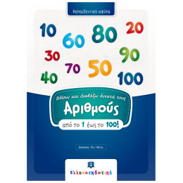 Βλέπω και Διαβάζω δυνατά τους Αριθμούς από το 1 έως το 100! (αφίσα)