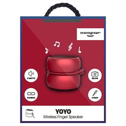 Φορητό Bluetooth Ηχείο Xoopar Yoyo Finger Speaker 3W & TWS Metallic Red