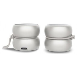 Φορητό Bluetooth Ηχείο Xoopar Yoyo Stereo Finger Speaker 6W & TWS Metallic White Set 2pcs