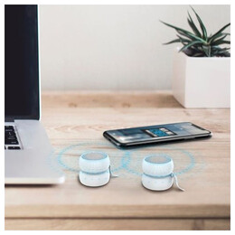 Φορητό Bluetooth Ηχείο Xoopar Yoyo Stereo Finger Speaker 6W & TWS Metallic White Set 2pcs