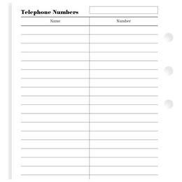 Ανταλλακτικά Φύλλα Filofax Personal Όνομα, Τηλέφωνο 130207
