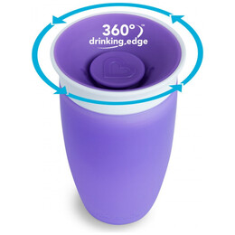 Εκπαιδευτικό κύπελλο Miracle 360° Sippy Cup Munchkin 296ml Μωβ 12m+ 51623