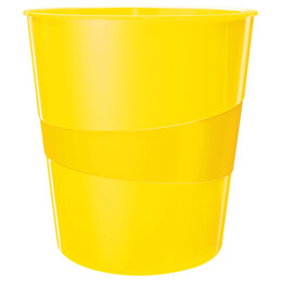 Καλάθι Αχρήστων Πλαστικό Leitz Wow 15L Κίτρινο 5278