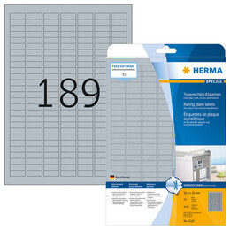 Ετικέτες Ασημί Ματ Herma 25.4x10mm 25 Φύλλα 4725 Ετικέτες No 4220