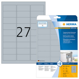 Ετικέτες Ασημί Ματ Herma 63.5x29.6mm 25 Φύλλα 675 Ετικέτες No 4222