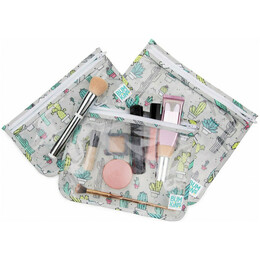 Σετ Παιδικά Τσαντάκια Ταξιδιού Bumkins Clear Travel Bag Cacti 3τμχ 3309111