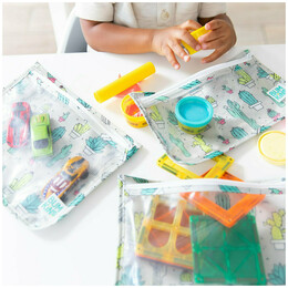 Σετ Παιδικά Τσαντάκια Ταξιδιού Bumkins Clear Travel Bag Cacti 3τμχ 3309111