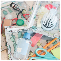 Σετ Παιδικά Τσαντάκια Ταξιδιού Bumkins Clear Travel Bag Cacti 3τμχ 3309111