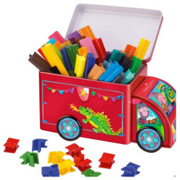 Μαρκαδόροι Connector Faber-Castell Λεπτοί Ζωγραφικής Σε Μεταλλική Κασετίνα Φορτηγό 33 Χρώματα 155533