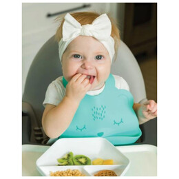 Σαλιάρα Σιλικόνης Με Τσέπη Tiny Twinkle 4+ μηνών - Mint Bear