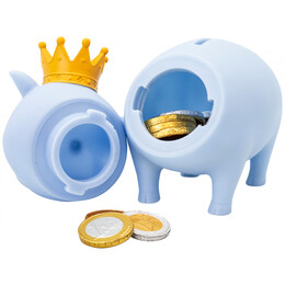 Γουρουνάκι Κουμπαράς Κορώνα Γαλάζιο 9005