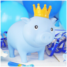 Γουρουνάκι Κουμπαράς Κορώνα Γαλάζιο 9005