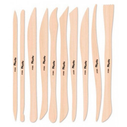 Εργαλεία Πηλού Ξύλινα Artix Σετ 10τμχ PY006