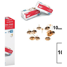 Πινέζες χρυσές 10mm (κουτί 100 τεμ) MP PA485-02