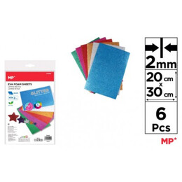 Μπλοκ Α4 με Φύλλα Αφρώδη FOAM Glitter 6 χρωμάτων MP PN588
