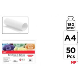 Εξώφυλλο Βιβλιοδεσίας Α4 Χαρτόνι 180gr λευκό πακ 50 τεμ MP PN460-50