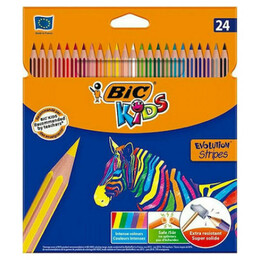 Ξυλομπογιές 24 χρωμάτων BIC KIDS 950525 Evolution Stripes