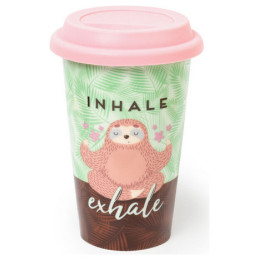 Ποτήρι Πορσελάνης Legami Με Καπάκι - Inhale Exhale AME0018