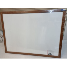 Πίνακας Μαρκαδόρου Λευκός 40Χ60cm με ξύλινο καφέ πλαίσιο officepoint PAN222
