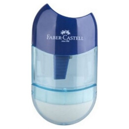 Ξύστρα Faber Castell Apple Μονή με Γόμα ΜΠΛΕ 183604