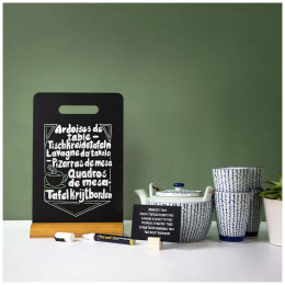 Μαυροπίνακας Επιτραπέζιος Securit Διπλής Όψης με Ξύλινη Βάση Χερούλι FBT-CARRY