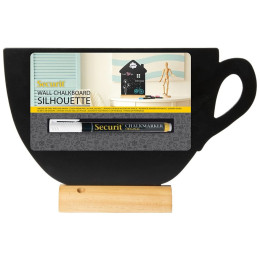 Μαυροπίνακας Επιτραπέζιος Securit Διπλής Όψης με Ξύλινη Βάση Κούπα FBT-CUP