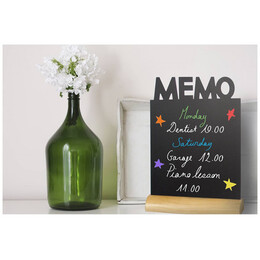 Μαυροπίνακας Επιτραπέζιος Securit Διπλής Όψης με Ξύλινη Βάση Memo FBT-MEMO