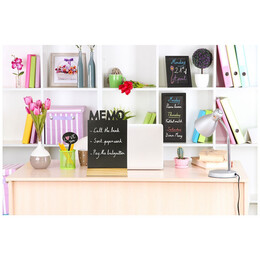 Μαυροπίνακας Επιτραπέζιος Securit Διπλής Όψης με Ξύλινη Βάση Memo FBT-MEMO