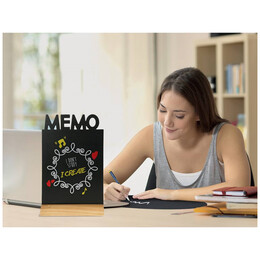 Μαυροπίνακας Επιτραπέζιος Securit Διπλής Όψης με Ξύλινη Βάση Memo FBT-MEMO