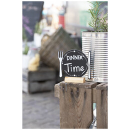 Μαυροπίνακες Mini Επιτραπέζιοι Securit Διπλής Όψης με Ξύλινη Βάση Πιάτα Σετ 3 τεμαχίων FBT-PLATE-3