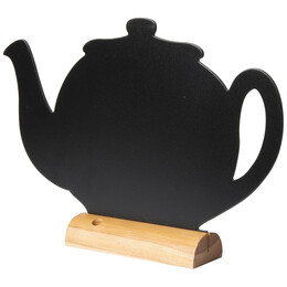 Μαυροπίνακας Επιτραπέζιος Securit Διπλής Όψης με Ξύλινη Βάση Τσαγιέρα FBT-TEAPOT