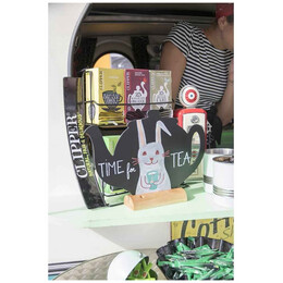 Μαυροπίνακας Επιτραπέζιος Securit Διπλής Όψης με Ξύλινη Βάση Τσαγιέρα FBT-TEAPOT