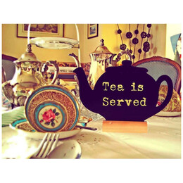 Μαυροπίνακας Επιτραπέζιος Securit Διπλής Όψης με Ξύλινη Βάση Τσαγιέρα FBT-TEAPOT