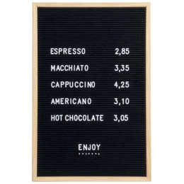 Κορνίζα Επιτοίχια Ξύλινη Securit Με Τσόχινη Επιφάνεια Για Στήριξη Γραμμάτων Συμβόλων Αριθμών WLB-TE-40-60