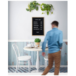 Κορνίζα Επιτοίχια Ξύλινη Securit Με Τσόχινη Επιφάνεια Για Στήριξη Γραμμάτων Συμβόλων Αριθμών WLB-TE-40-60