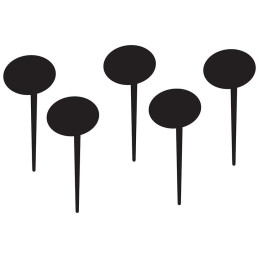 Πινακάκια Μαυροπίνακα Securit Καρφωτά Διπλής Όψης Στρογγυλά Σετ 5 τεμαχίων TAG-BUBBLE-5