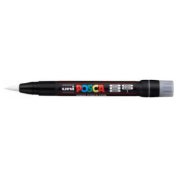 Μαρκαδόρος Uni Posca BRUSH-ΠΙΝΕΛΟ PCF-350 ΛΕΥΚΟ