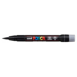 Μαρκαδόρος Uni Posca BRUSH-ΠΙΝΕΛΟ PCF-350 ΜΑΥΡΟ