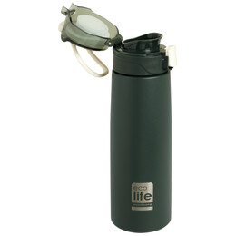 Ανοξείδωτo Μπουκάλι Ecolife Με infuser 550ml Dark Green Thermos 33-BO-3035