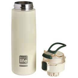 Ανοξείδωτo Μπουκάλι Ecolife Με infuser 550ml White Thermos 33-BO-3034