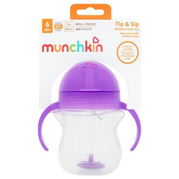 Κύπελλο με καλαμάκι Click Lock Tip & Sip Cup Munchkin 207ml Μωβ 6m+ 90143