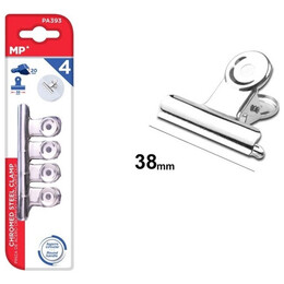Πιάστρα κλιπ Ασημί MP 38mm 4τμχ PA393