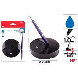 Στυλό Γκισέ πάγκου ταμείου πενοστάτης με αυτοκόλλητη βάση μαύρη και μπλε μελάνι MP PE268A