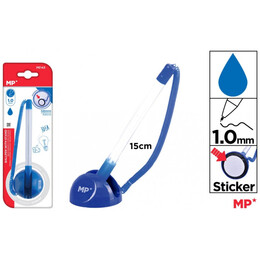 Στυλό Γκισέ πάγκου ταμείου πενοστάτης με αυτοκόλλητη βάση μπλέ και μπλε μελάνι MP PE143
