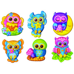 4M Toys - Φωσφορούχα Μαγνητάκια/Καρφίτσες - Κατασκευή Κουκουβάγιες 4654 4M0358